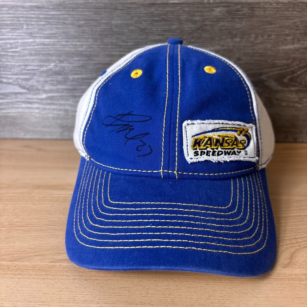 Kansas Speedway Hat‎ Cap Strap Back Blue Yellow Racing Adjustable